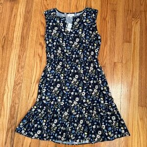 LOFT Navy Dress with Floral Print
